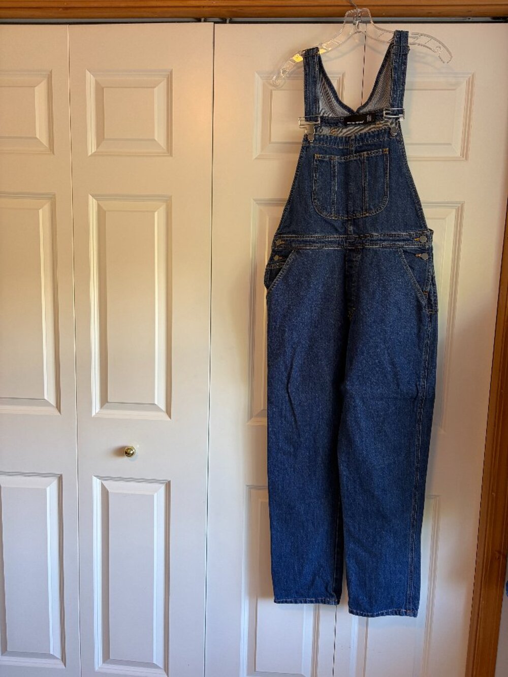 American Apparel Women's Blue Jean Denim Overalls Pockets L. Like NEW